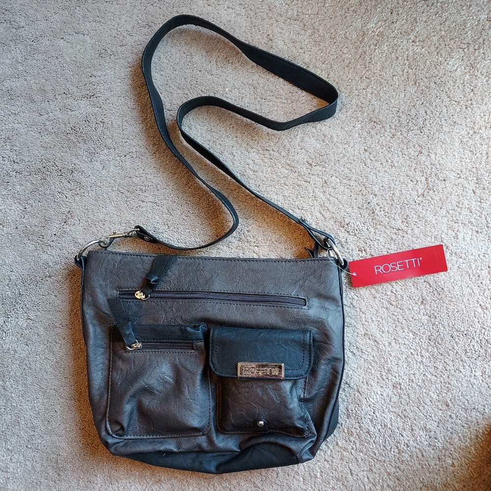 Rosetti brownish gray and black purse